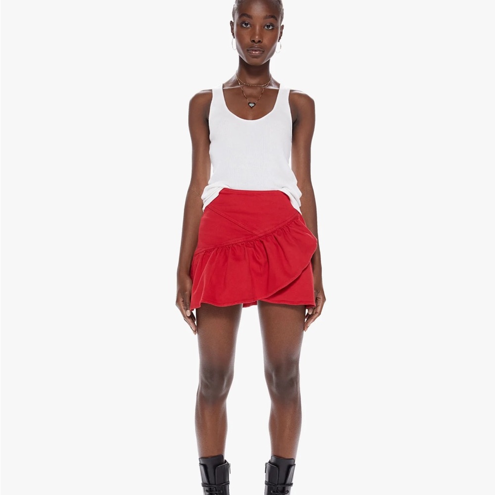 Mother with tags 27 red skirt, bought Black Friday and can’t return